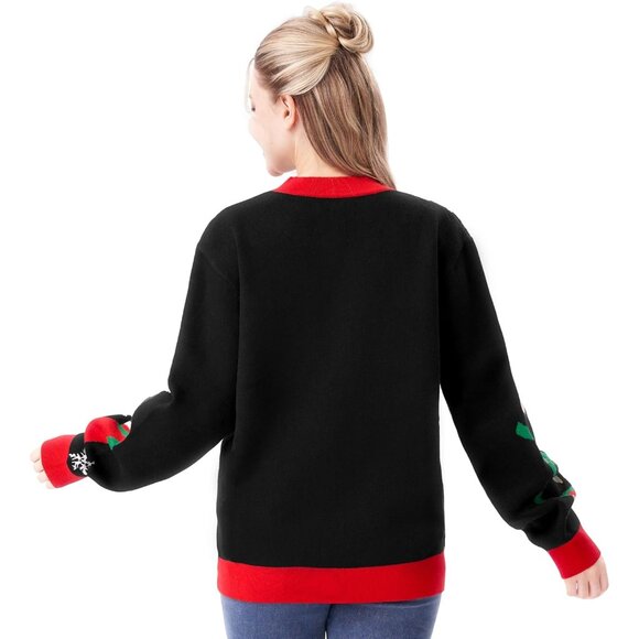 Women's Christmas Ugly Sweater Cardigan, Light Up Ugly Christmas Sweater - Picture 2 of 6